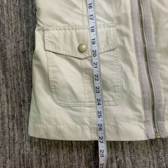 Tommy Hilfiger Womens Size Large Zip Front Rain Coat Jacket Cream Lightweight - Picture 6 of 6